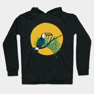 Abstract tucano on branch in scandinavian minimalism style at the sunset Hoodie